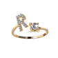 New Design Adjustable 26 Initial Letter Ring Fashion Jewelry For Women Simple Elegant Jewelry