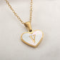 26 Letter Heart-shaped Necklace White Shell Love Clavicle Chain Fashion Personalized Necklace For Women Jewelry Valentine&