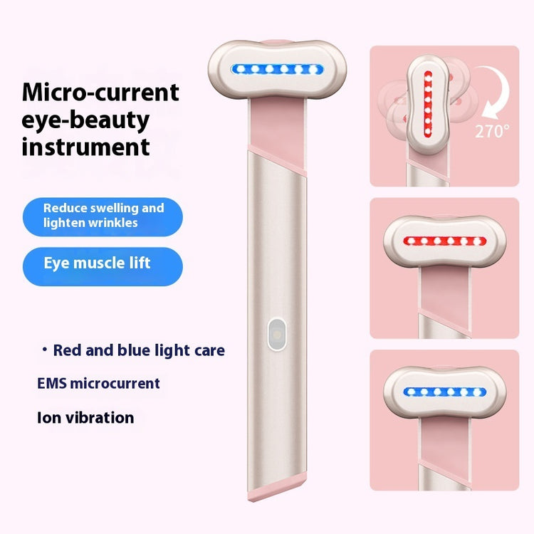 electric eye massager, red blue light therapy, eye beautification instrument, therapeutic warmth face massage, anti-aging eye care, relaxation device, eye massager, facial massager, eye care device, skincare tool