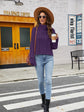 Thick Hemp Flowers Turtleneck Sweater Solid Color Casual