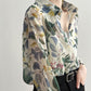 Spring And Summer Lapel Loose Top Breathable Printed Shirt