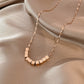 Copper Inlaid With Zircon Pendant Stainless Steel Chain Combination Necklace