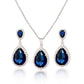 Bright Big Zircon Water Drops Necklace Eardrops Suit Bride Wedding Jewelry Simple Graceful