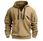 Cotton Dropped Shoulder Hooded Sweatshirt Men&