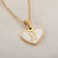 26 Letter Heart-shaped Necklace White Shell Love Clavicle Chain Fashion Personalized Necklace For Women Jewelry Valentine&