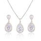 Bright Big Zircon Water Drops Necklace Eardrops Suit Bride Wedding Jewelry Simple Graceful