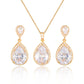 Bright Big Zircon Water Drops Necklace Eardrops Suit Bride Wedding Jewelry Simple Graceful