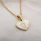 26 Letter Heart-shaped Necklace White Shell Love Clavicle Chain Fashion Personalized Necklace For Women Jewelry Valentine&